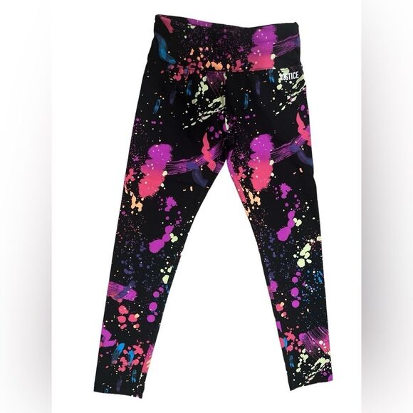 Justice Girls Athletic Paint Splatter Full Length Leggings - Picture 1 of 9